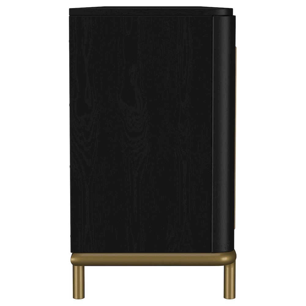Arini Rattan Cane 2-door TV Stand Media Console Black. Picture 11