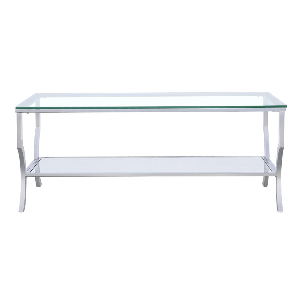 Saide Rectangular Glass Top Coffee Table Chrome. Picture 3