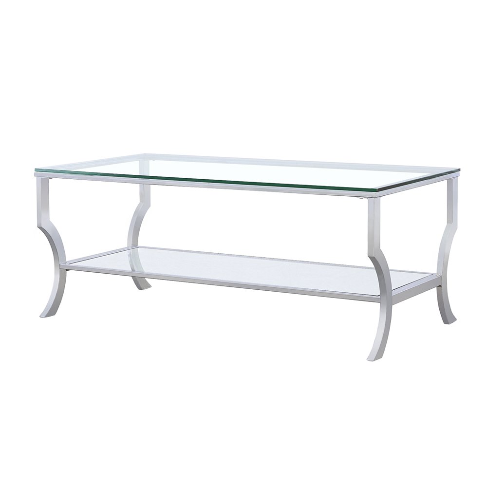 Saide Rectangular Glass Top Coffee Table Chrome. Picture 4