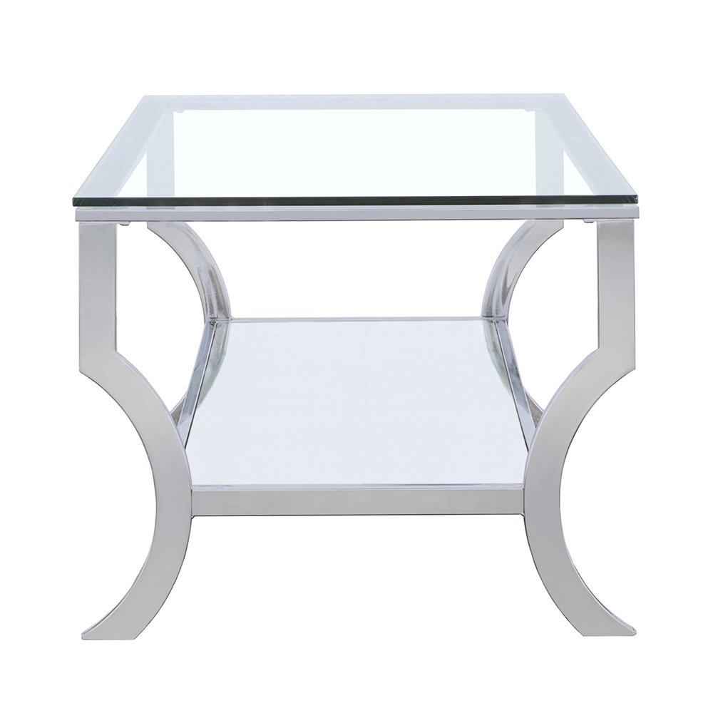 Saide Rectangular Glass Top Coffee Table Chrome. Picture 5