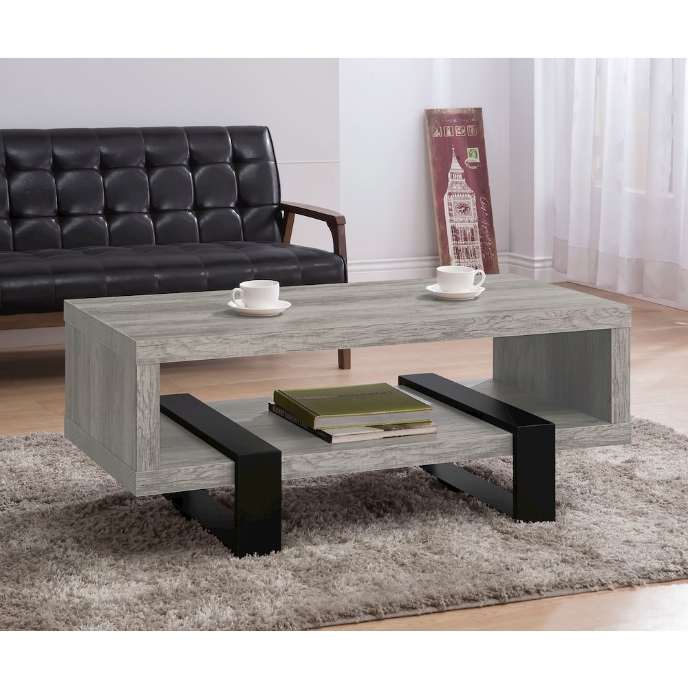 Dinard Engineered Wood Coffee Table Grey Driftwood. Picture 6