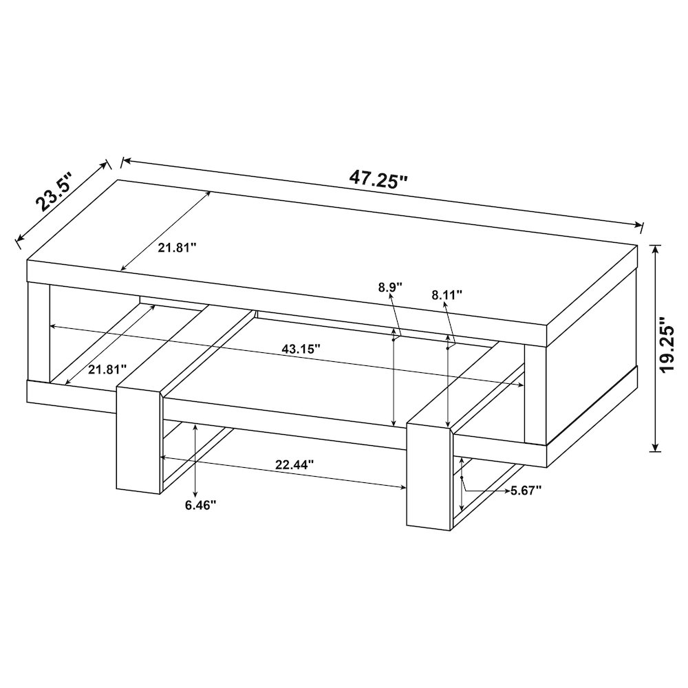 Dinard Engineered Wood Coffee Table Grey Driftwood. Picture 8