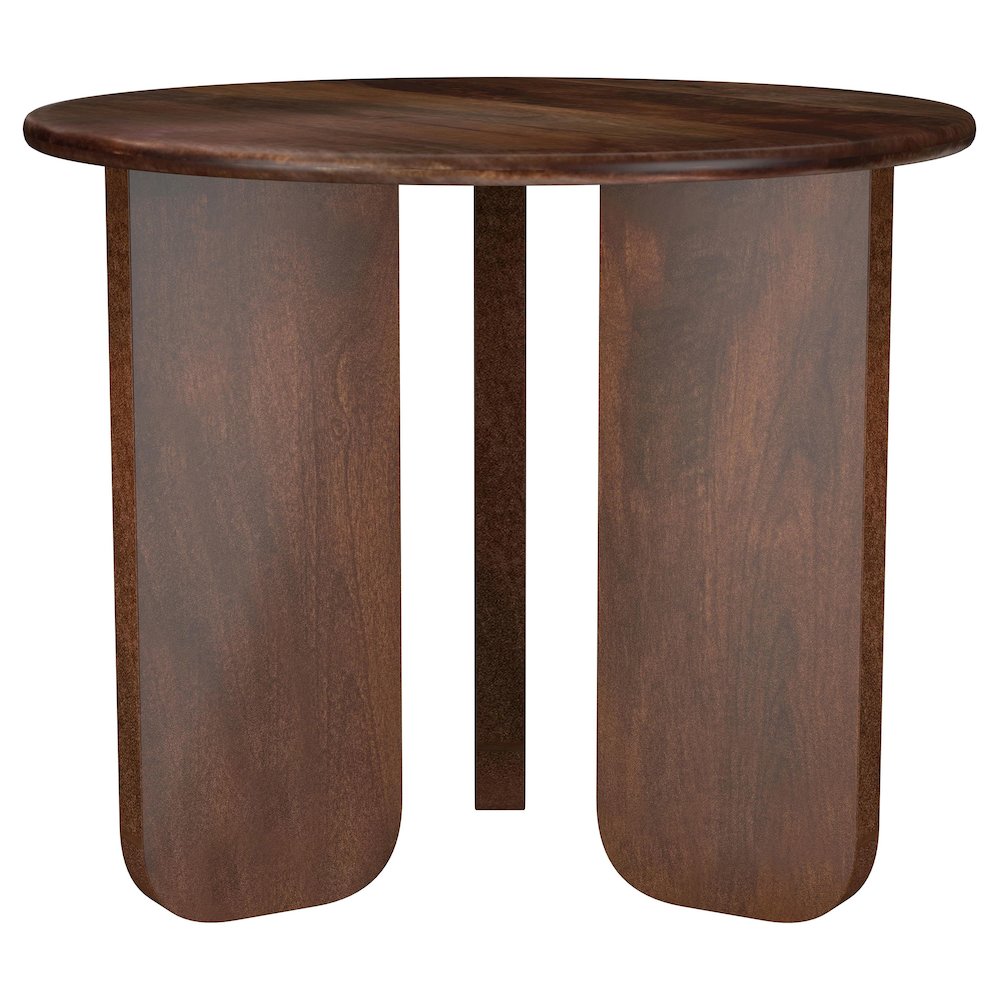 Dale Round Solid Mango Wood Side End Table Brown. Picture 1