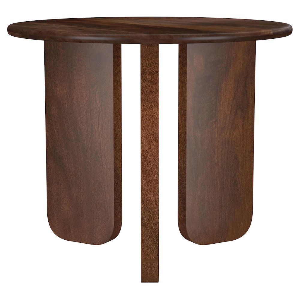 Dale Round Solid Mango Wood Side End Table Brown. Picture 3