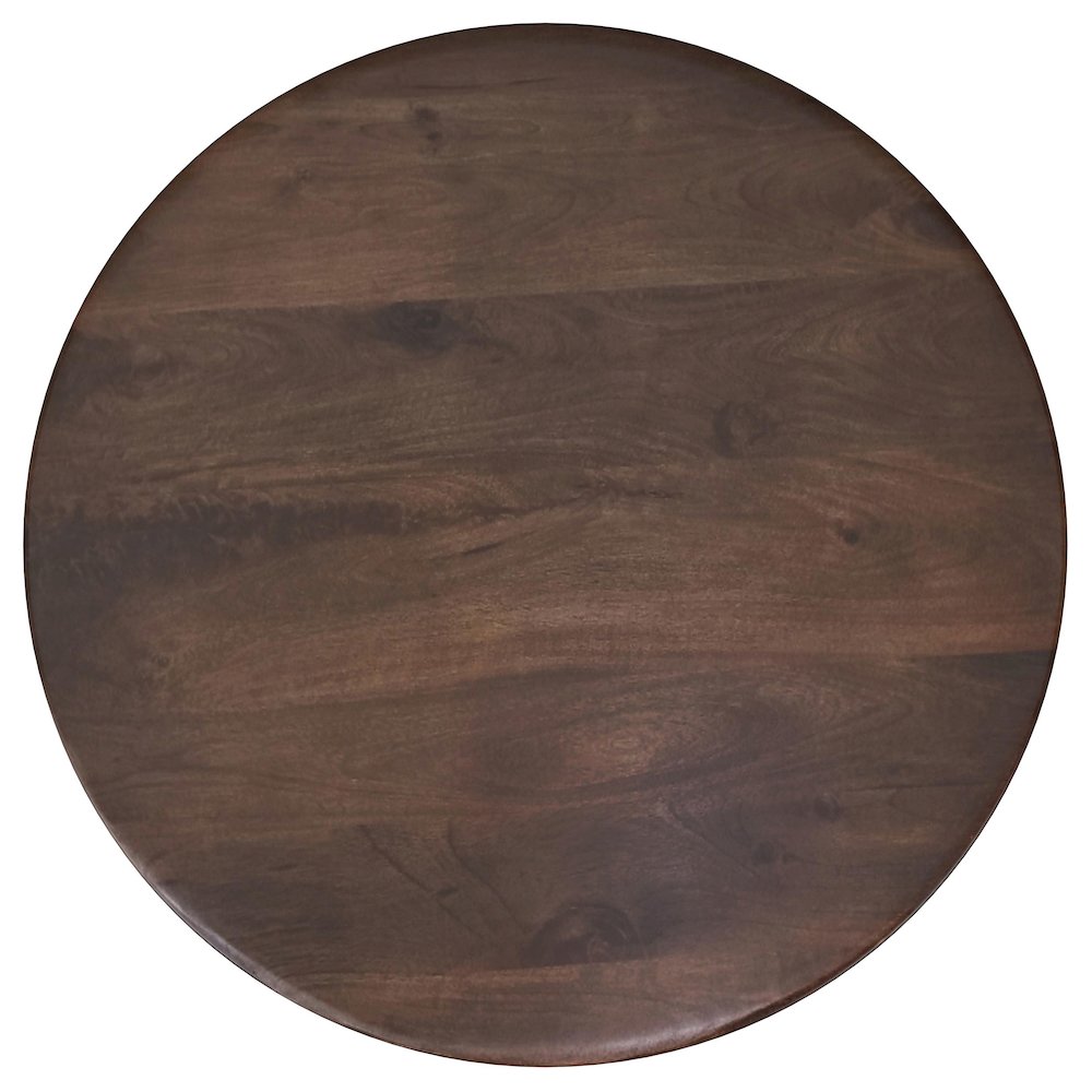 Dale Round Solid Mango Wood Coffee Table Brown. Picture 7