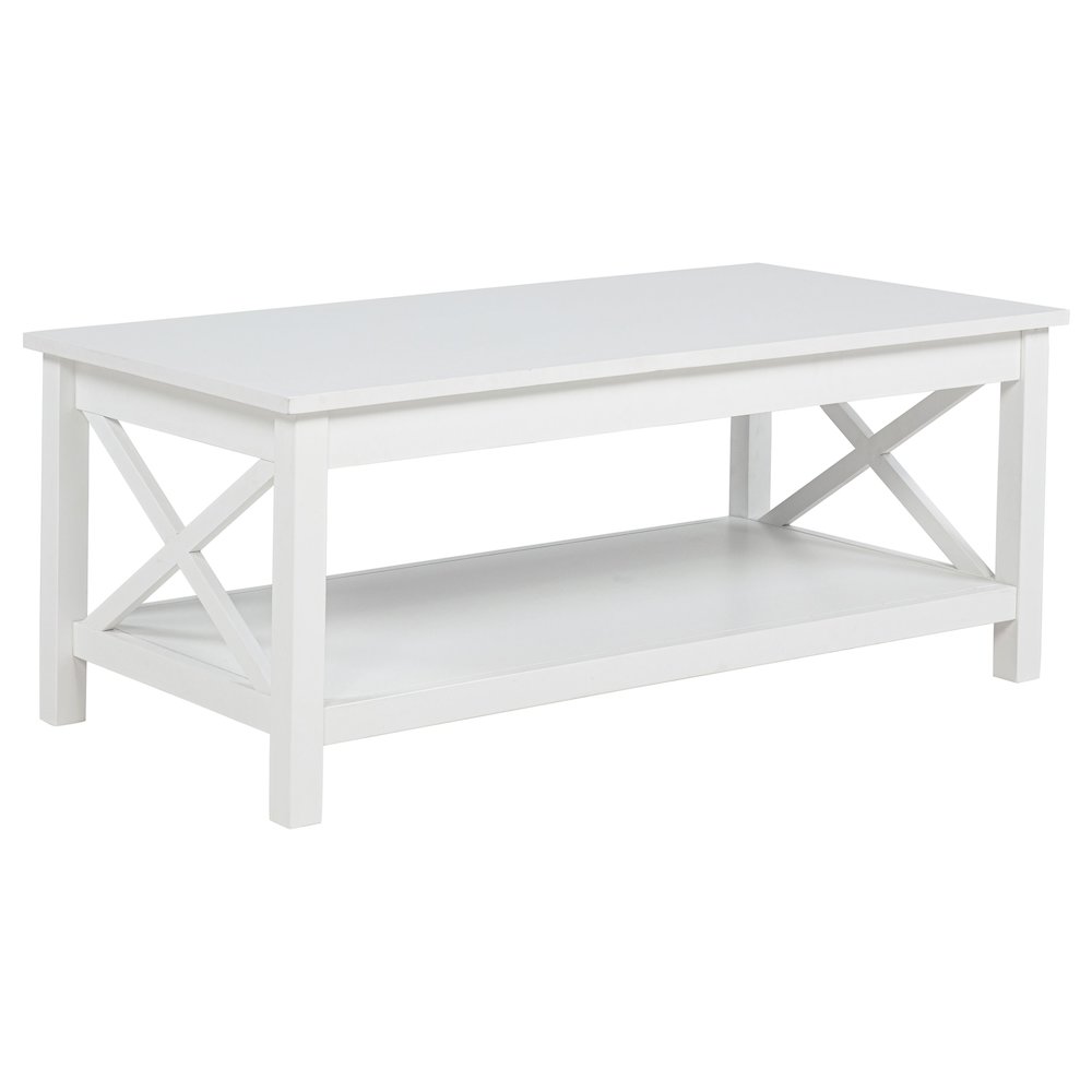 Skyview 44-inch Rectangular Lift Top Coffee Table White. Picture 4