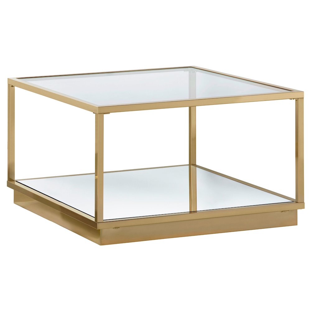 Renee 2-piece Square Coffee Table Set Rose Brass. Picture 4