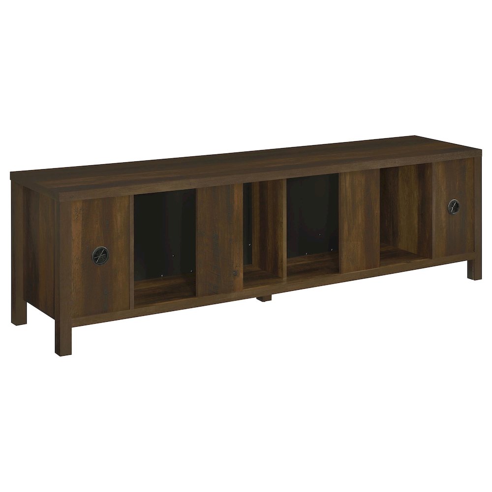 Carey 79-inch TV Stand Fireplace Media Console Dark Pine. Picture 7