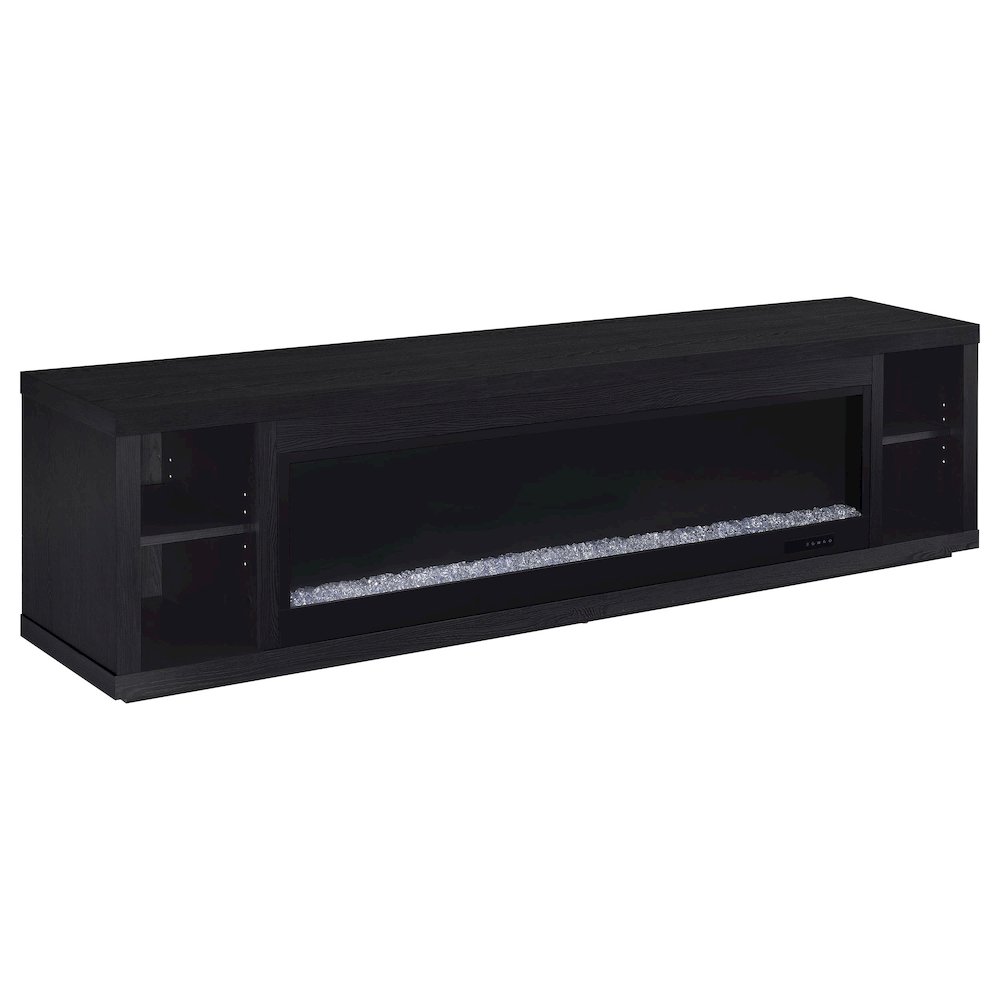 Deiter 79-inch TV Stand Fireplace Media Console Black. Picture 1