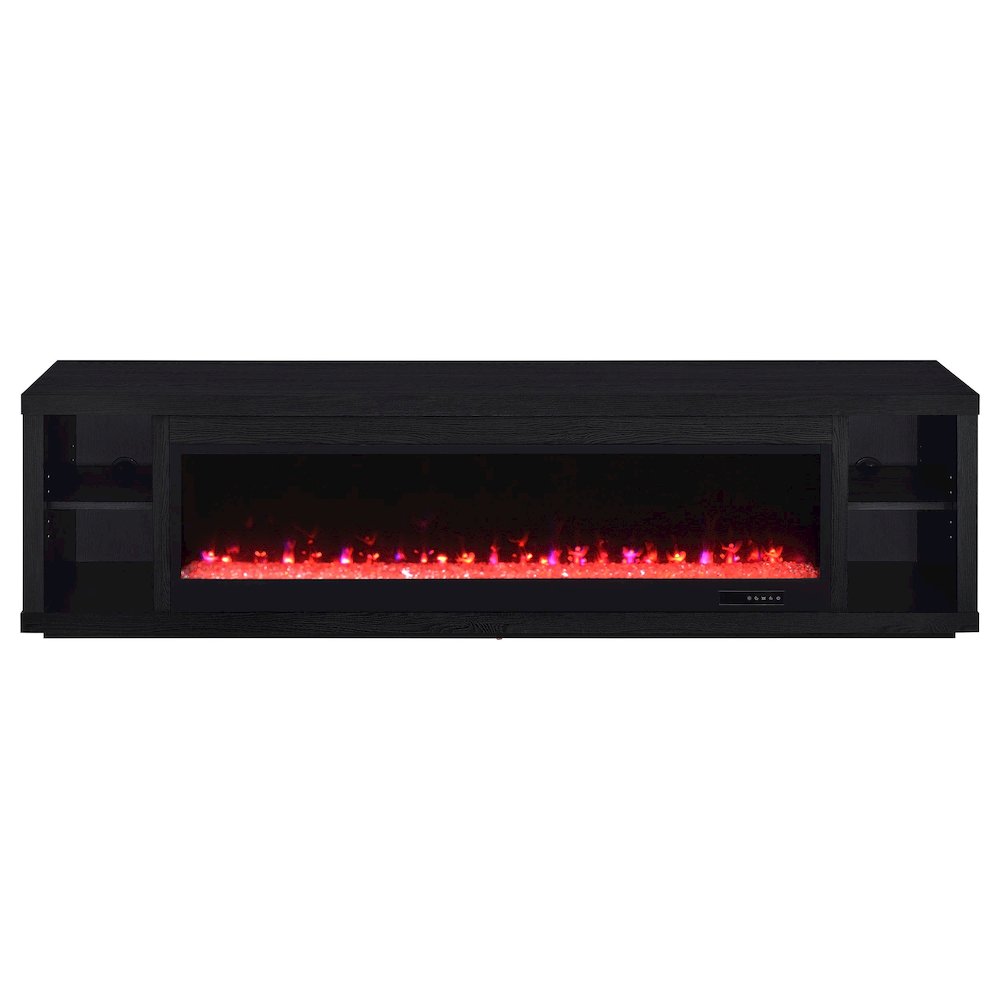 Deiter 79-inch TV Stand Fireplace Media Console Black. Picture 4
