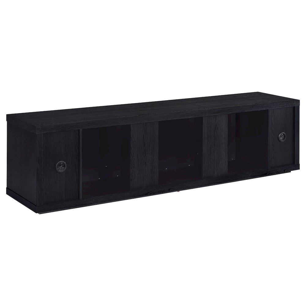 Deiter 79-inch TV Stand Fireplace Media Console Black. Picture 6