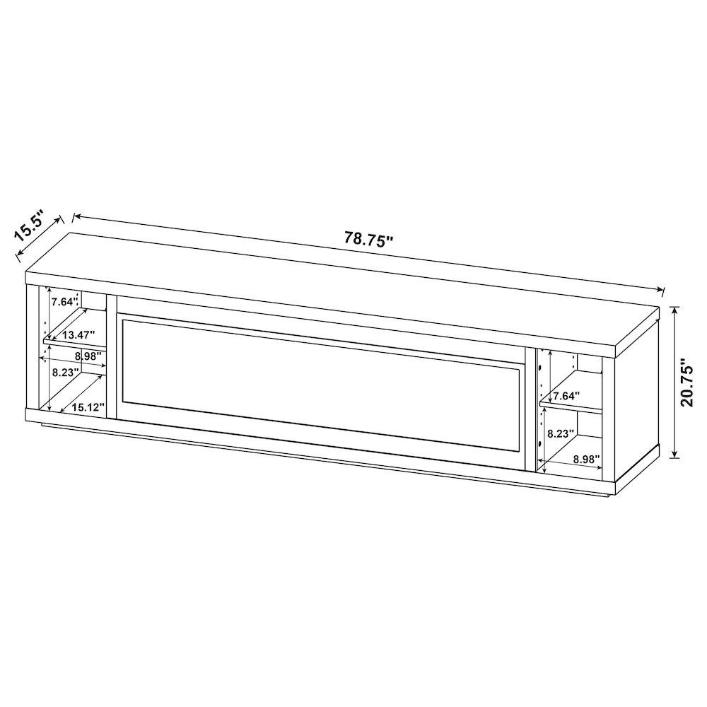 Deiter 79-inch TV Stand Fireplace Media Console Black. Picture 14