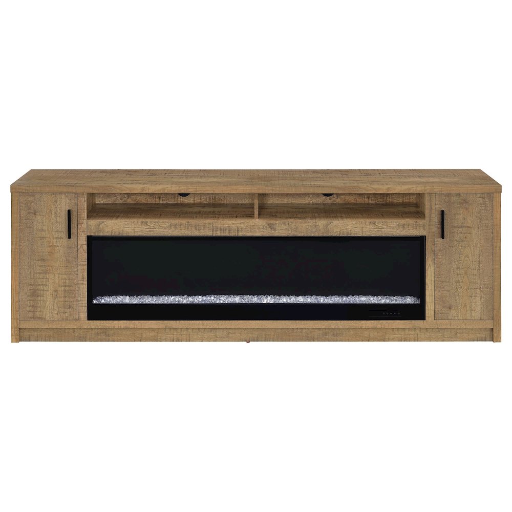 Eddy 79-inch 2-door TV Stand Fireplace Media Console Mango. Picture 4