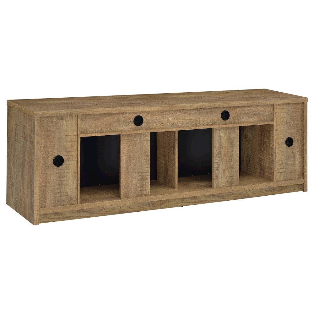Eddy 79-inch 2-door TV Stand Fireplace Media Console Mango. Picture 7