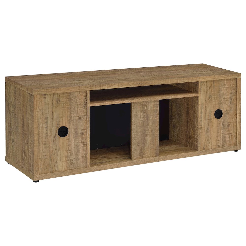 Fuller 60-inch 2-door TV Stand Fireplace Media Console Mango. Picture 7