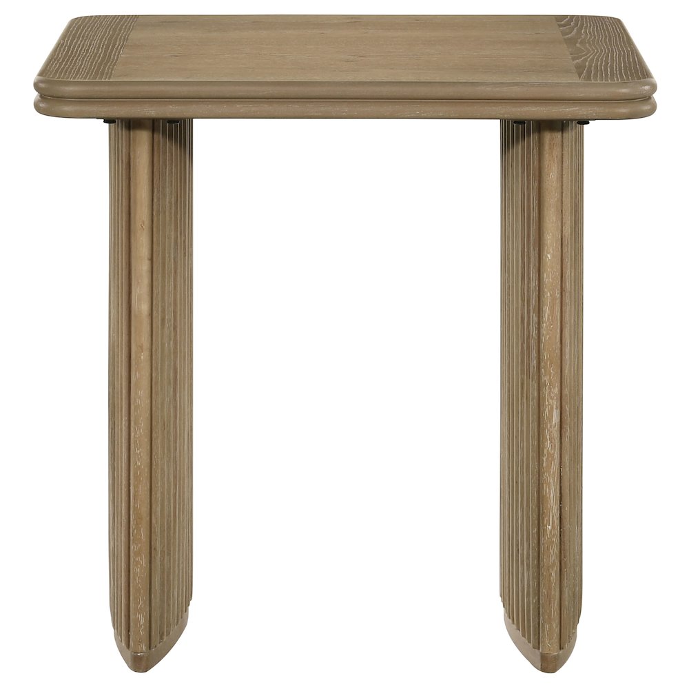 Adina Square Wood Side End Table Distressed Light Brown. Picture 2