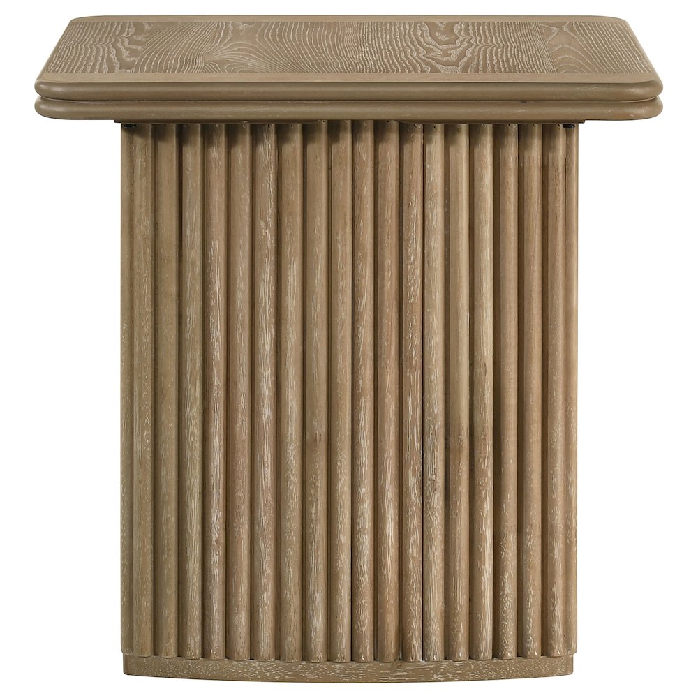 Adina Square Wood Side End Table Distressed Light Brown. Picture 4