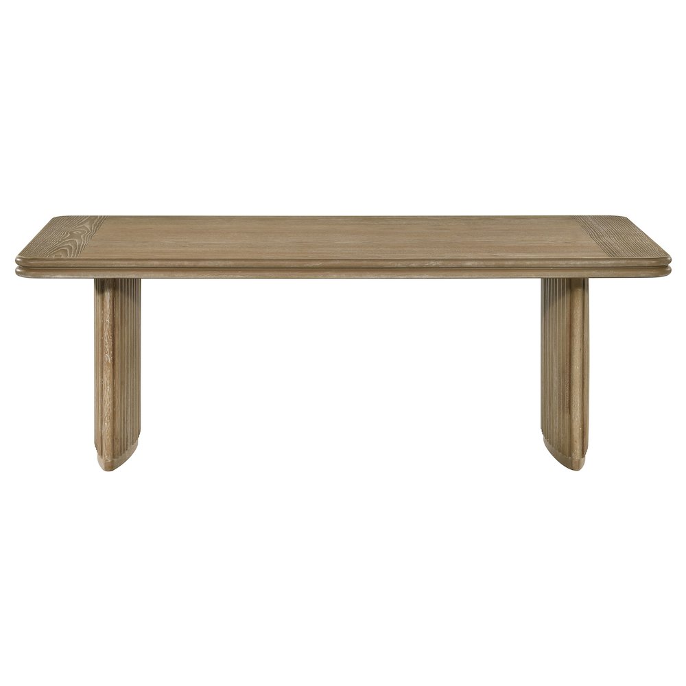 Adina Rectangular Wood Coffee Table Distressed Light Brown. Picture 2