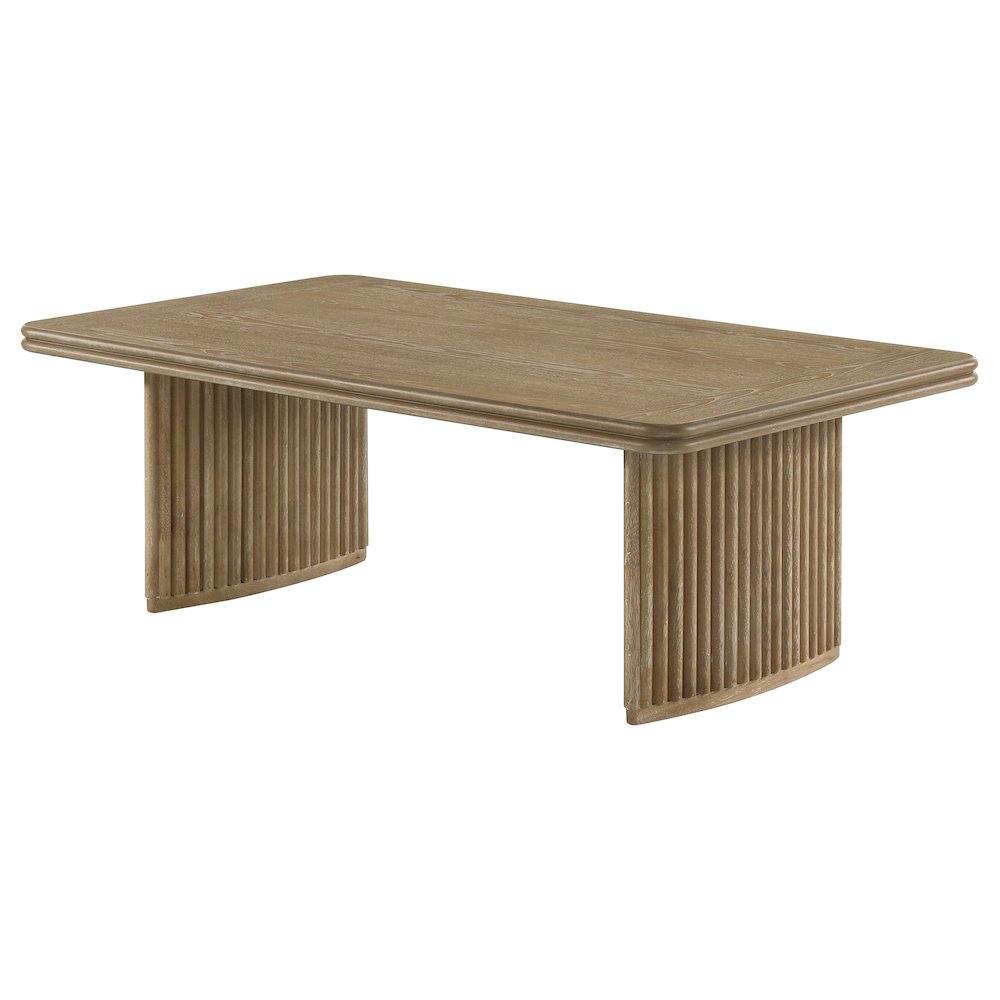 Adina Rectangular Wood Coffee Table Distressed Light Brown. Picture 3