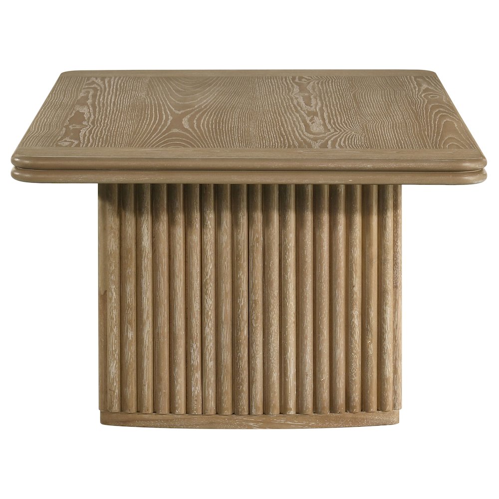Adina Rectangular Wood Coffee Table Distressed Light Brown. Picture 4