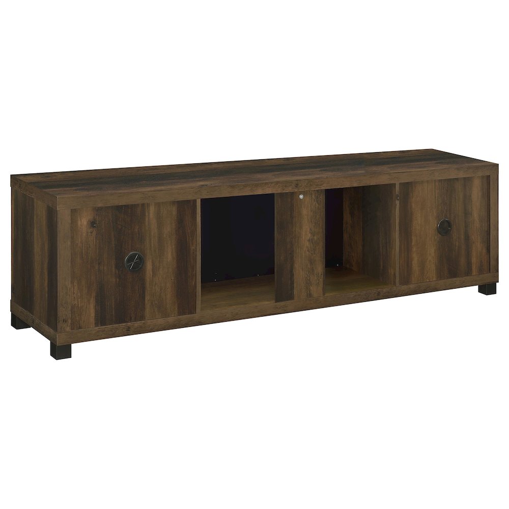Havering 71-inch TV Stand Fireplace Media Console Dark Pine. Picture 7