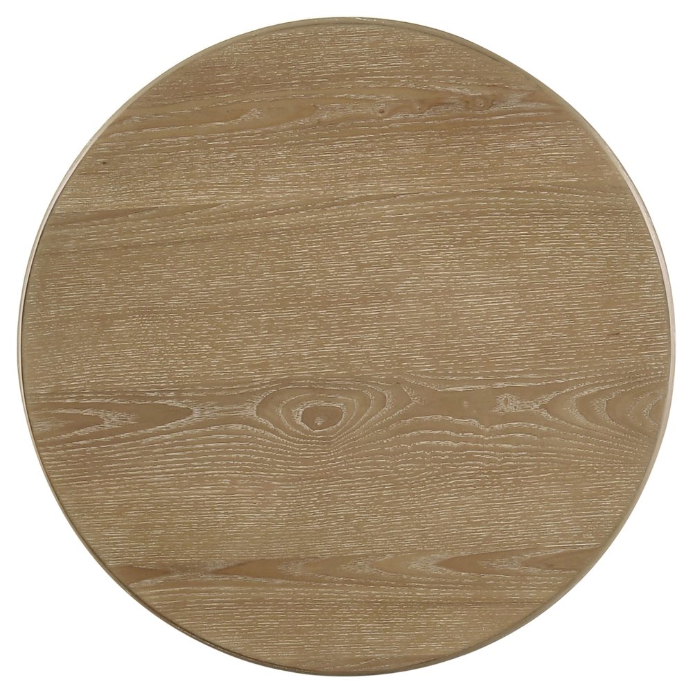 Adina Round Wood Side End Table Distressed Light Brown. Picture 4