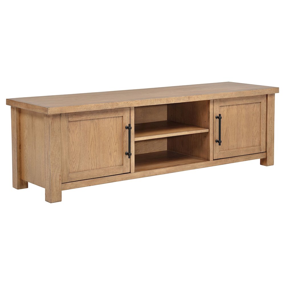 Beasley 2-Door 71-Inch Wood TV Stand Media Console Golden Oak. Picture 1