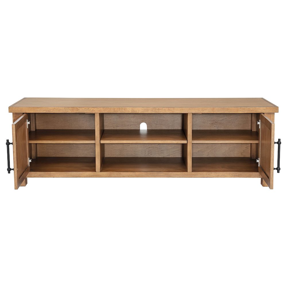 Beasley 2-Door 71-Inch Wood TV Stand Media Console Golden Oak. Picture 2
