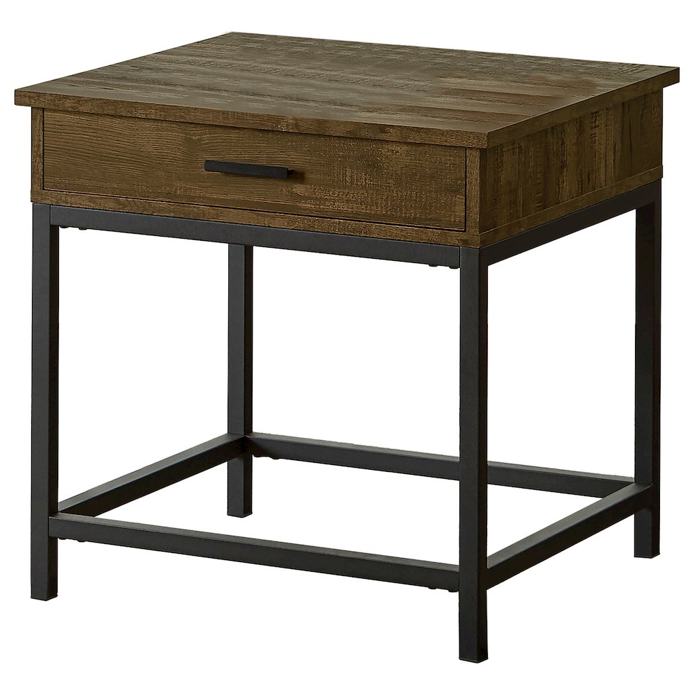 Byers 1-drawer Square Engineered Wood End Table Brown Oak. Picture 1
