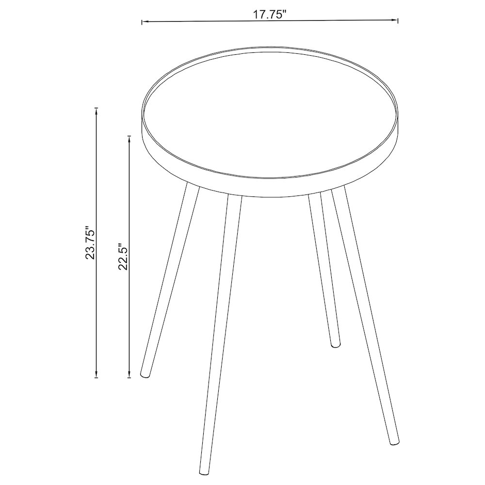 Kaelyn Round Mirror Top End Table Gold. Picture 6