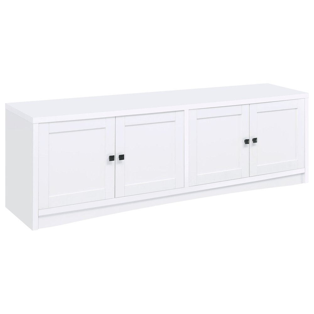 Laughlin 4-door Engineered Wood 78-inch TV Stand White. Picture 1