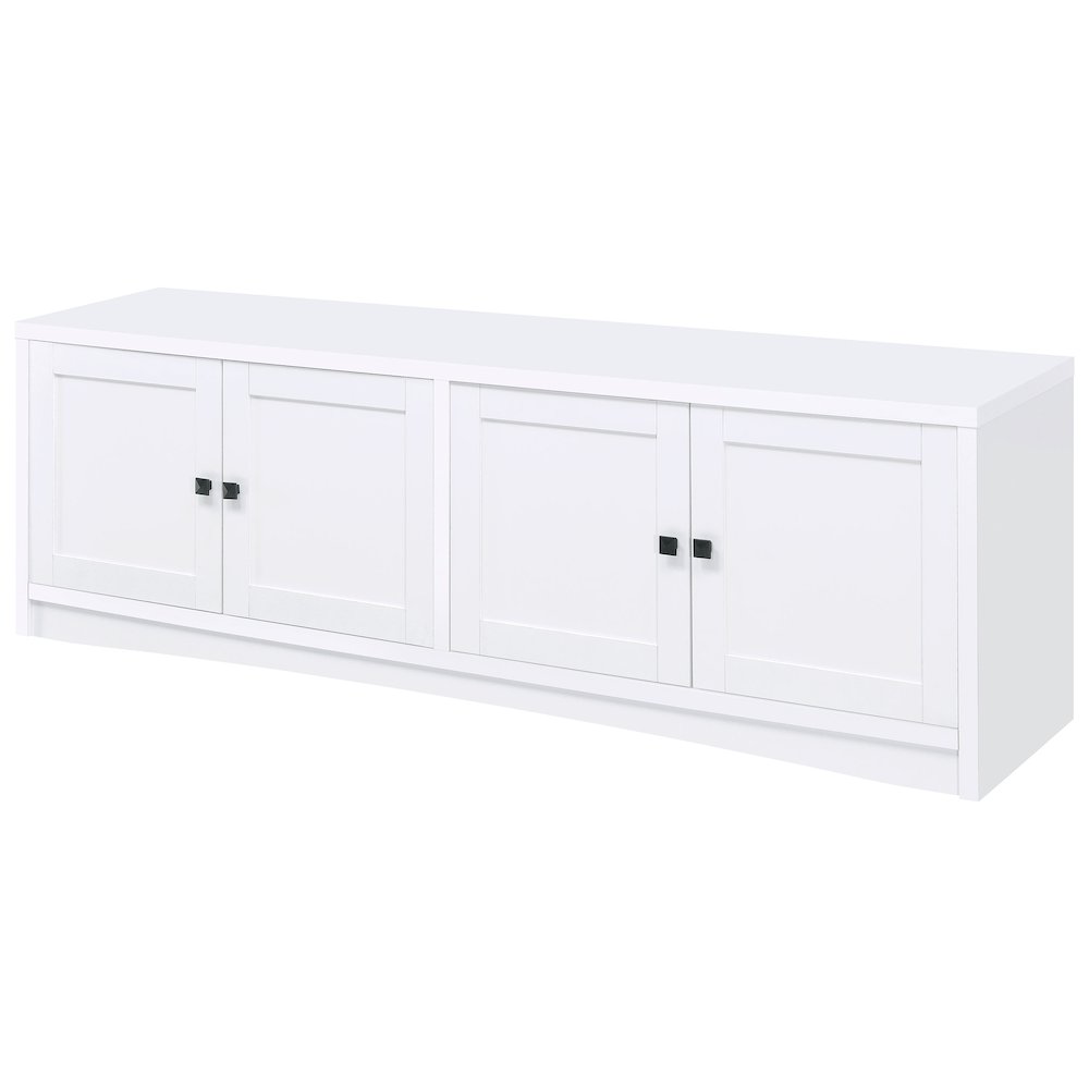 Laughlin 4-door Engineered Wood 78-inch TV Stand White. Picture 5