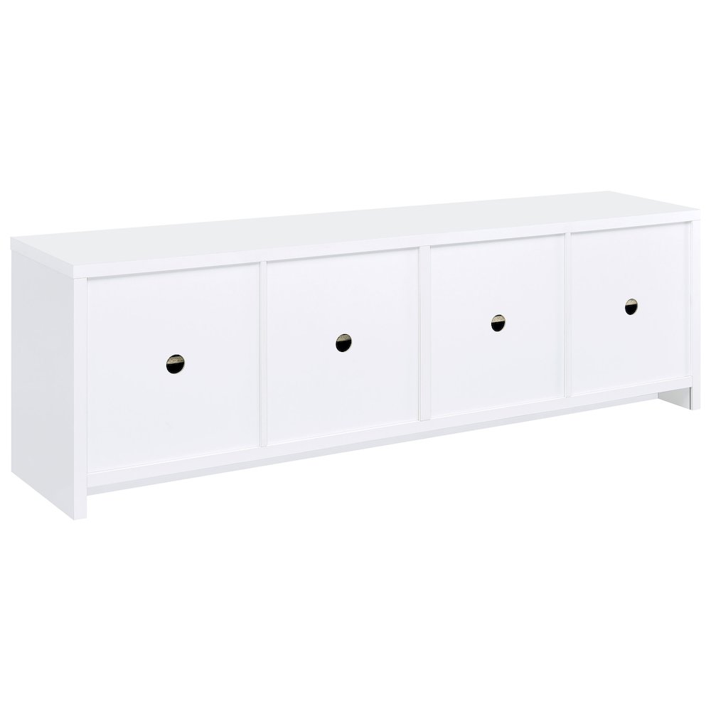 Laughlin 4-door Engineered Wood 78-inch TV Stand White. Picture 7