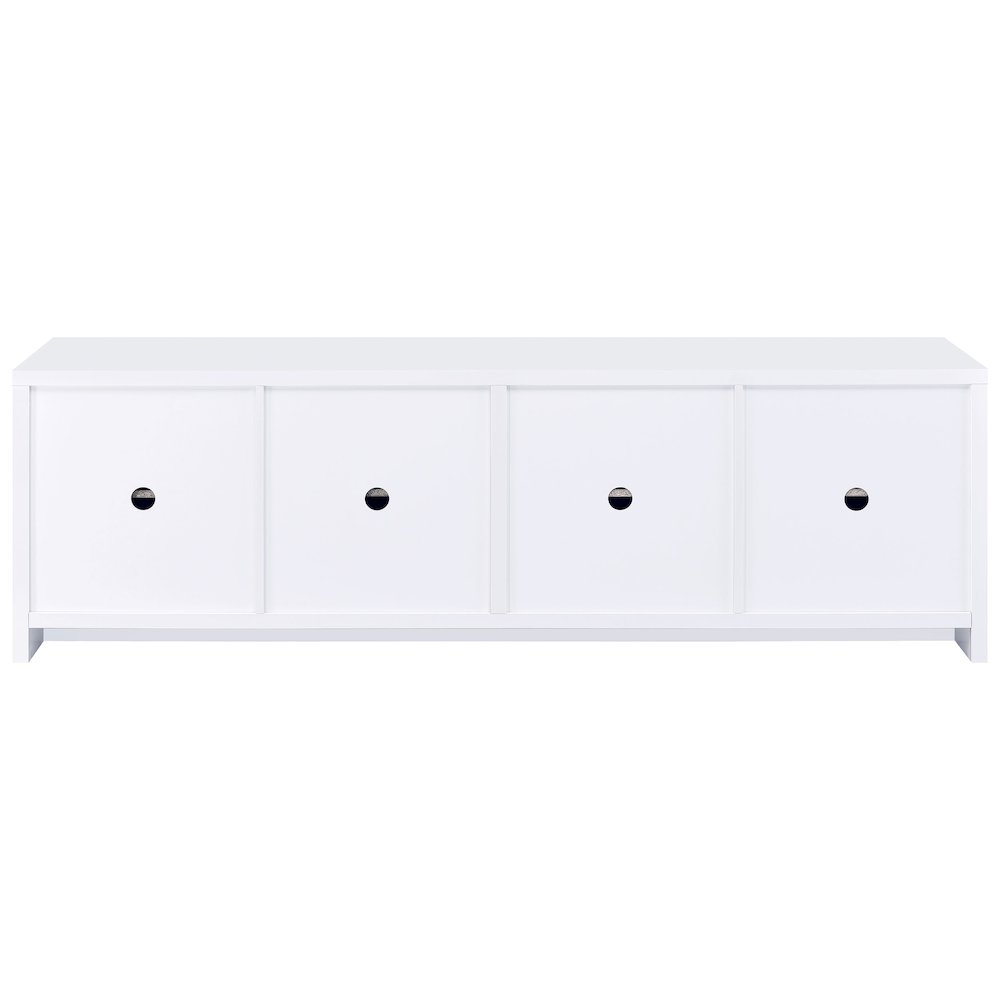 Laughlin 4-door Engineered Wood 78-inch TV Stand White. Picture 8