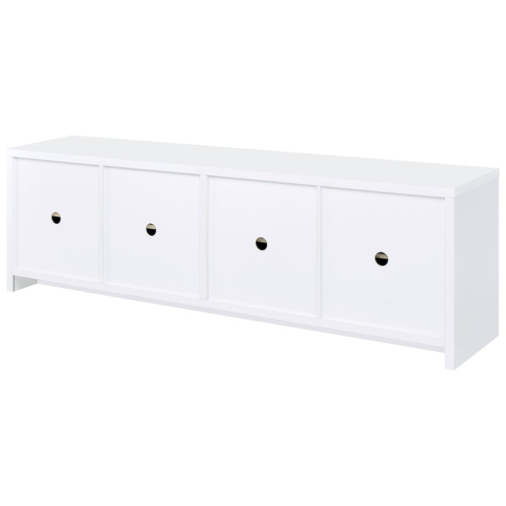 Laughlin 4-door Engineered Wood 78-inch TV Stand White. Picture 9