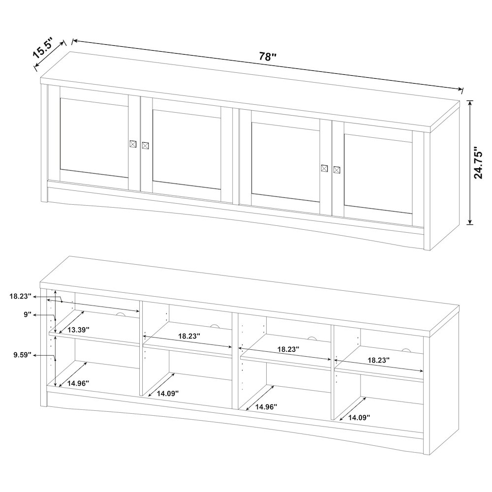 Laughlin 4-door Engineered Wood 78-inch TV Stand White. Picture 15