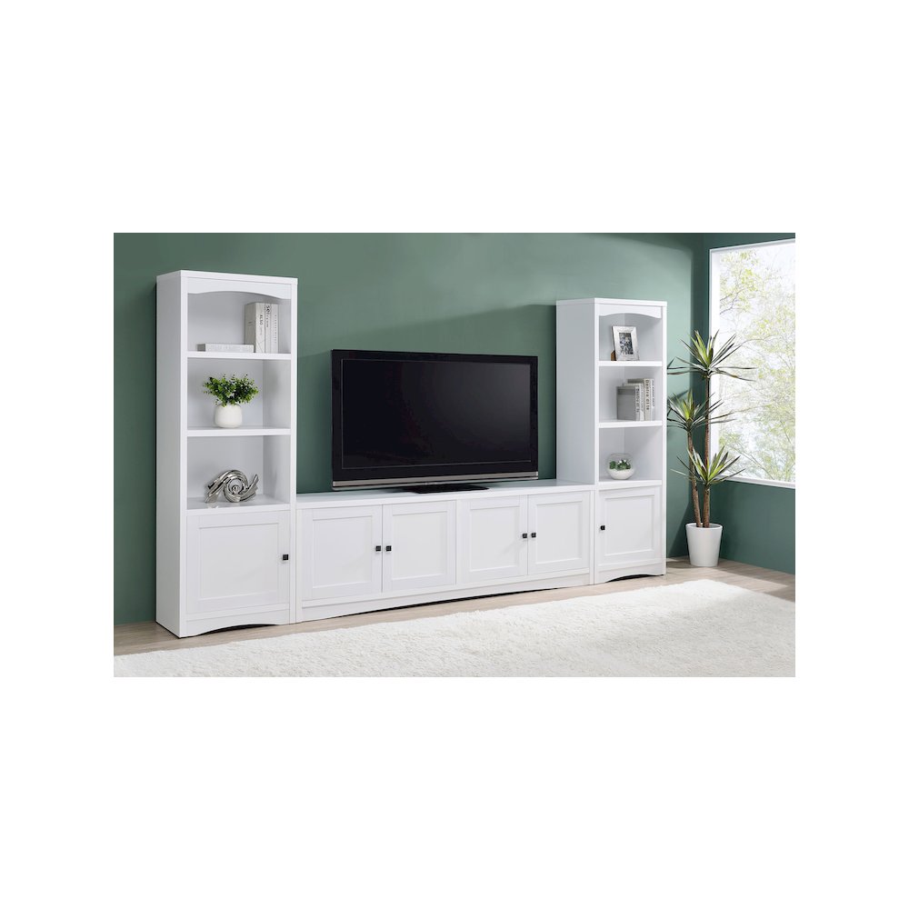 Laughlin 4-door Engineered Wood 78-inch TV Stand White. Picture 14
