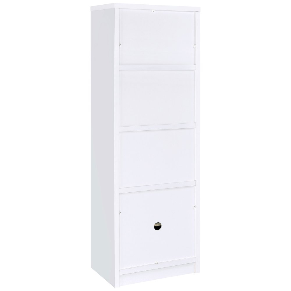 Laughlin 3-shelf Engineered Wood Media Tower White. Picture 7