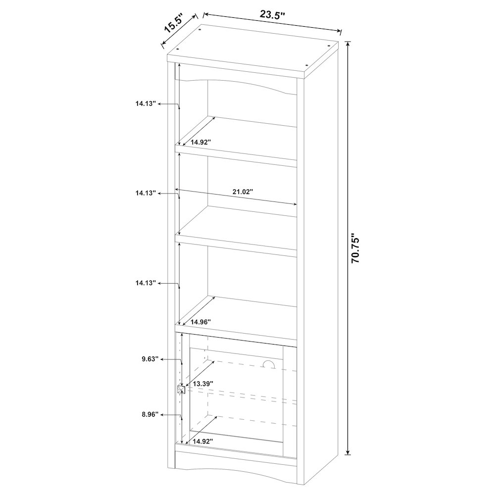 Laughlin 3-shelf Engineered Wood Media Tower White. Picture 15