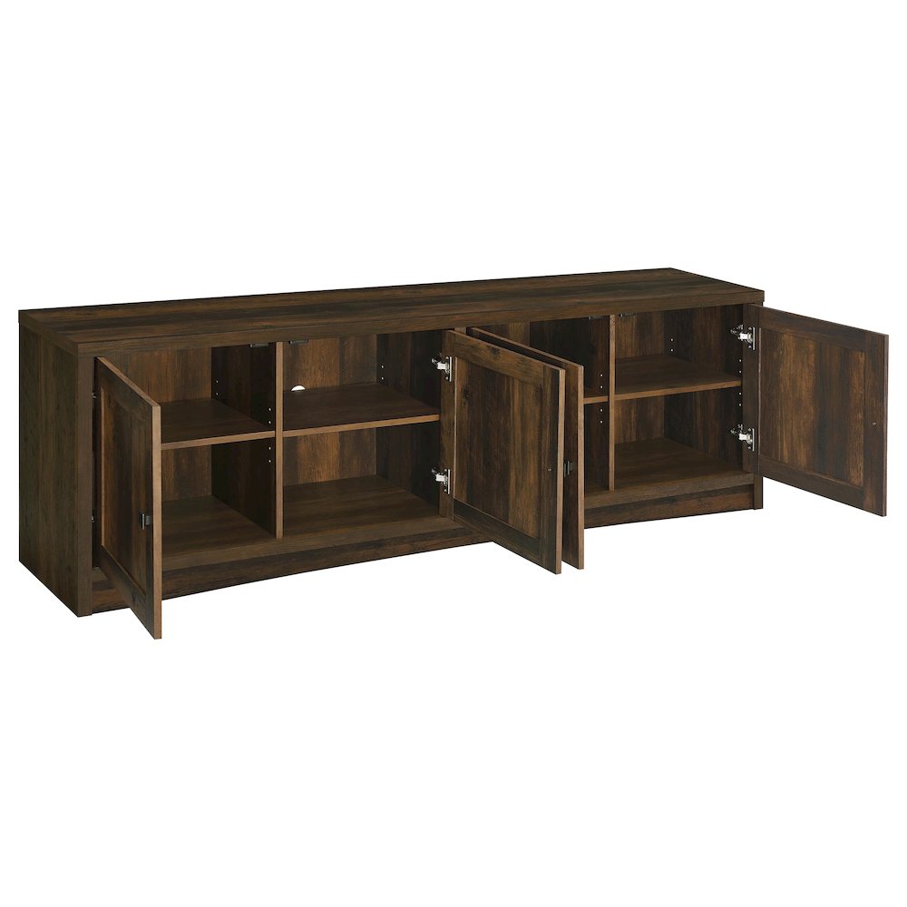 Laughlin 4-door Engineered Wood 78-inch TV Stand Dark Pine. Picture 3