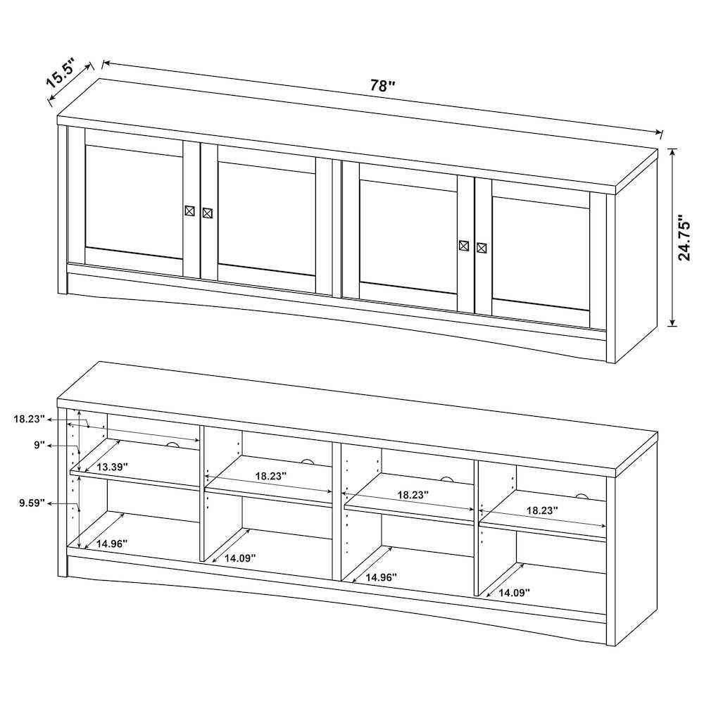 Laughlin 4-door Engineered Wood 78-inch TV Stand Dark Pine. Picture 16