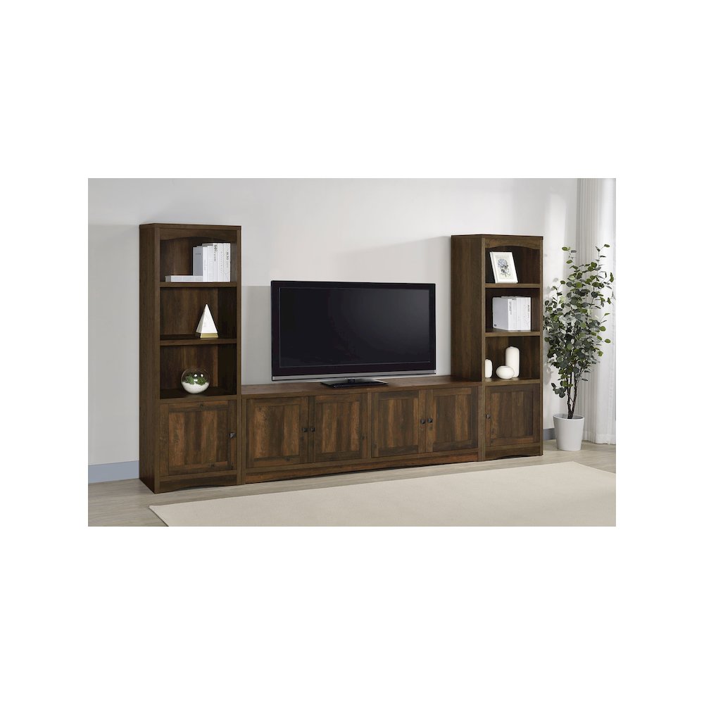 Laughlin 3-shelf Engineered Wood Media Tower Dark Pine. Picture 14