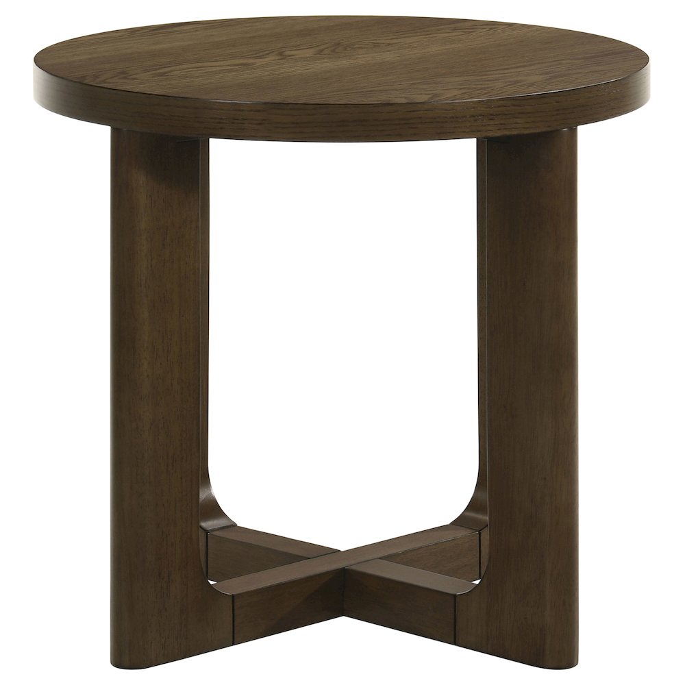 Kessler 3-piece Round Sculptural Wood Coffee Table Set Brown. Picture 4