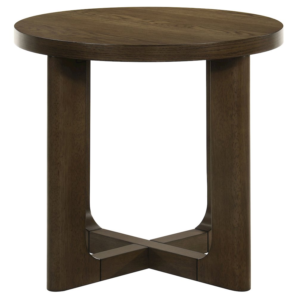 Kessler 3-piece Round Sculptural Wood Coffee Table Set Brown. Picture 5