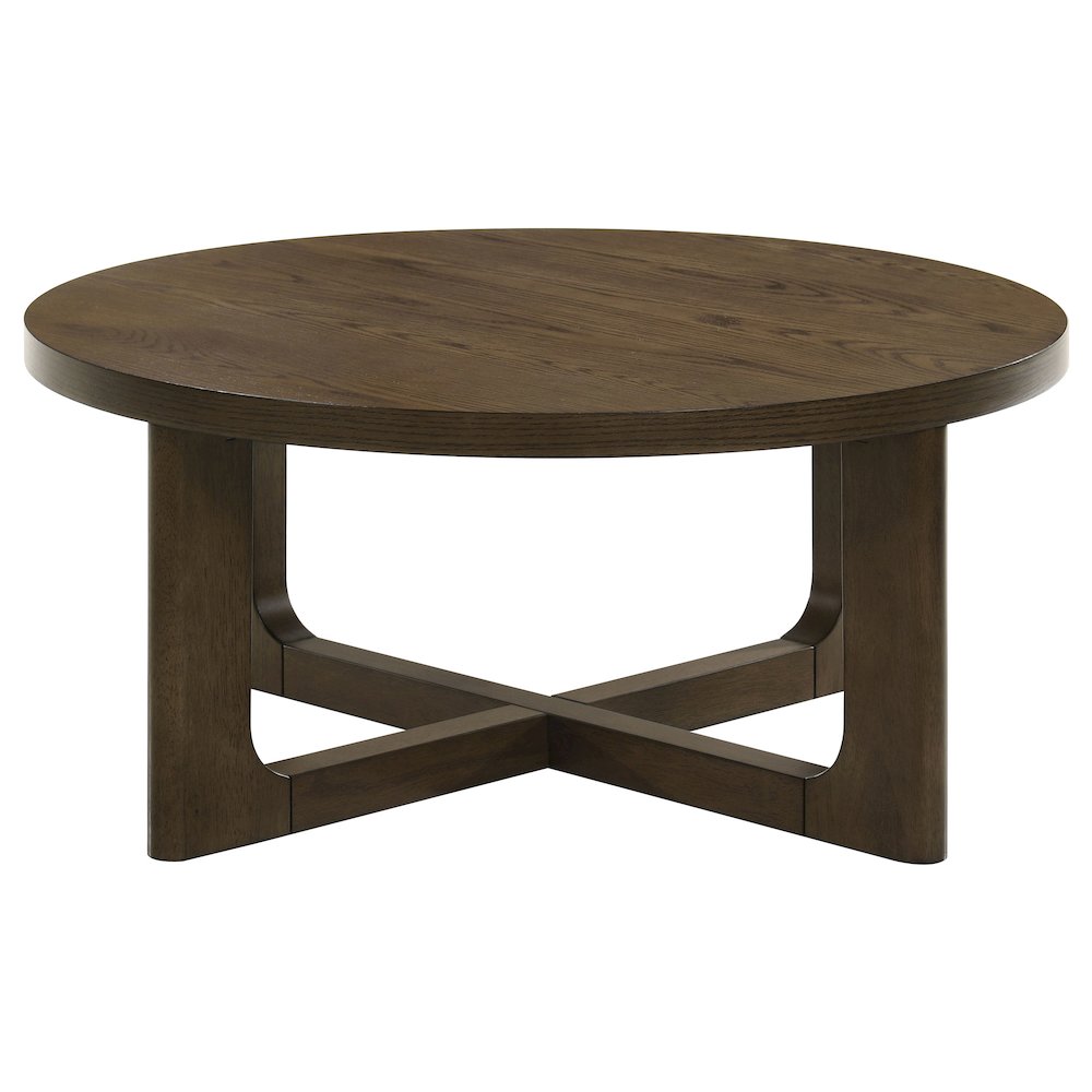 Kessler 3-piece Round Sculptural Wood Coffee Table Set Brown. Picture 8