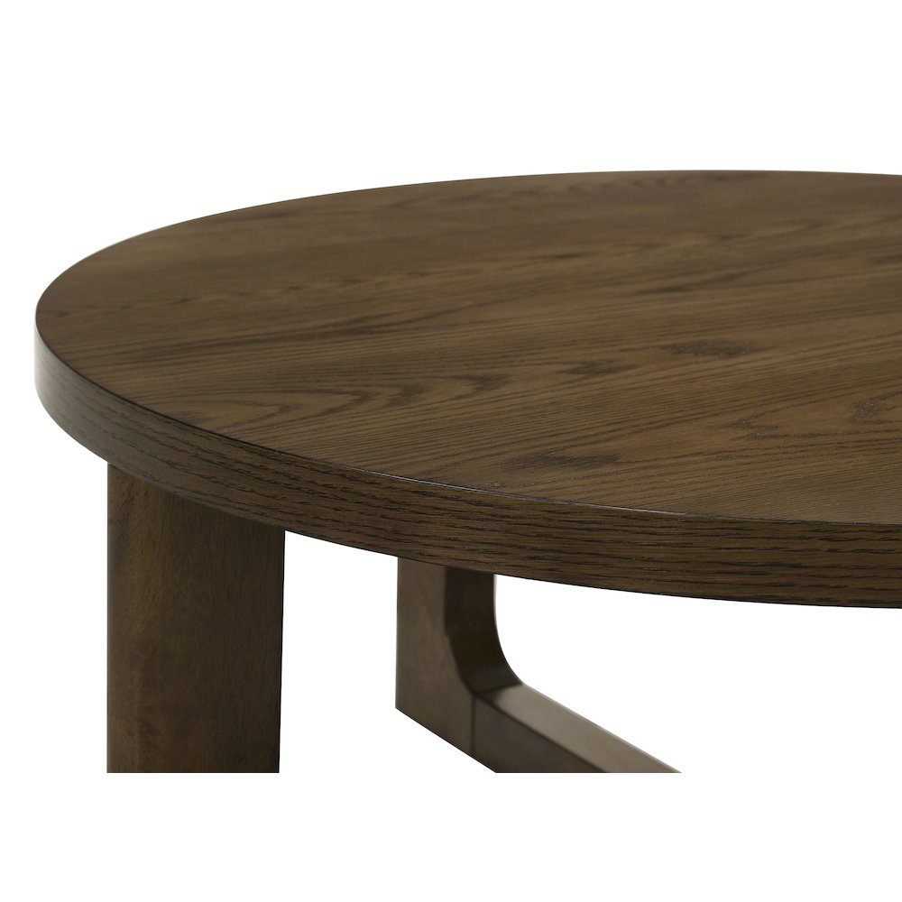 Kessler 3-piece Round Sculptural Wood Coffee Table Set Brown. Picture 11