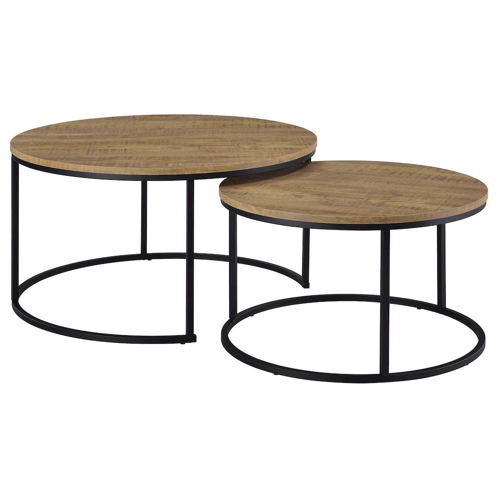 Lainey 2-piece Round Nesting Coffee Table Mango. Picture 1