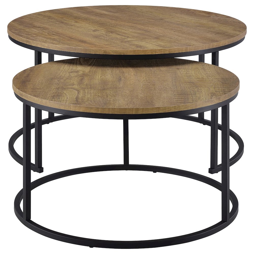 Lainey 2-piece Round Nesting Coffee Table Mango. Picture 3