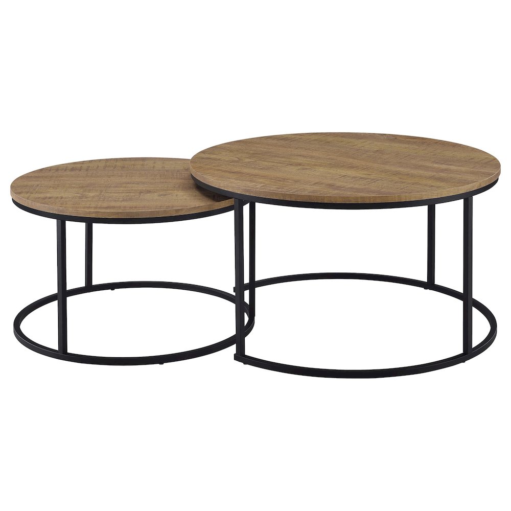 Lainey 2-piece Round Nesting Coffee Table Mango. Picture 5