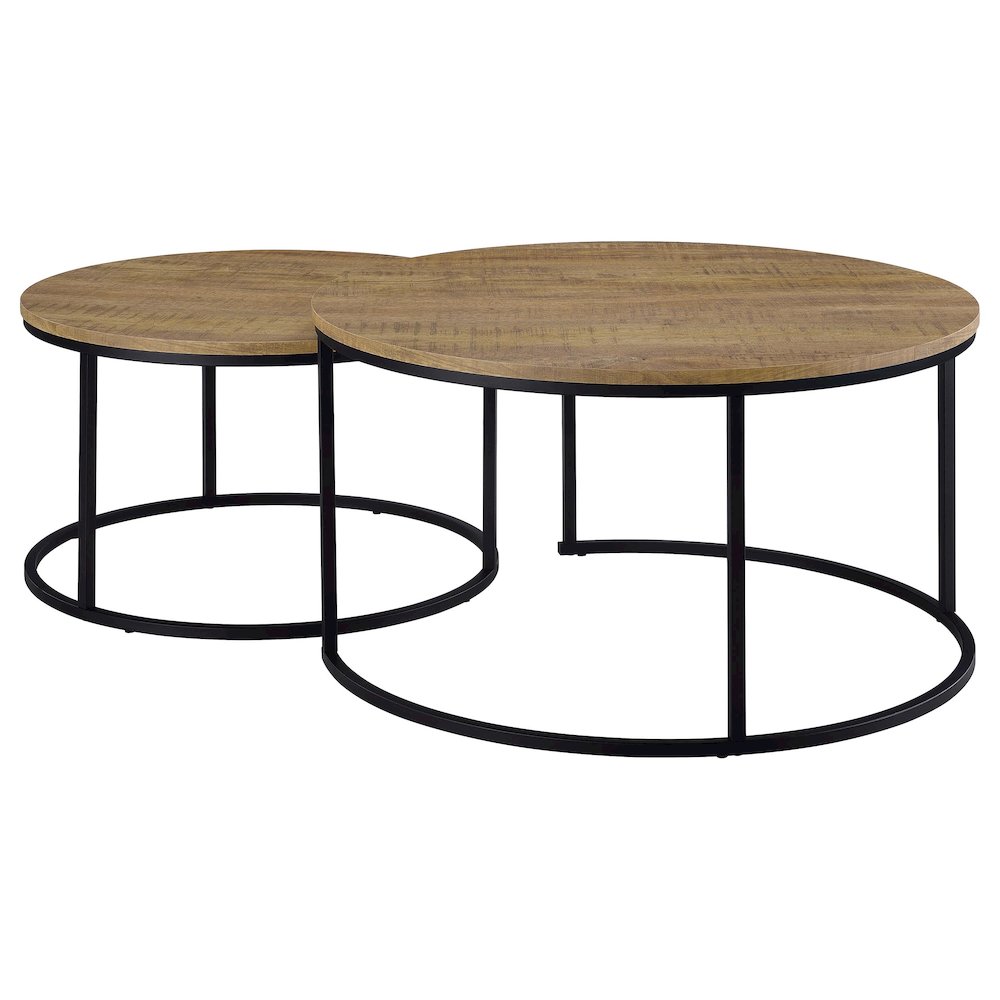 Lainey 2-piece Round Nesting Coffee Table Mango. Picture 6